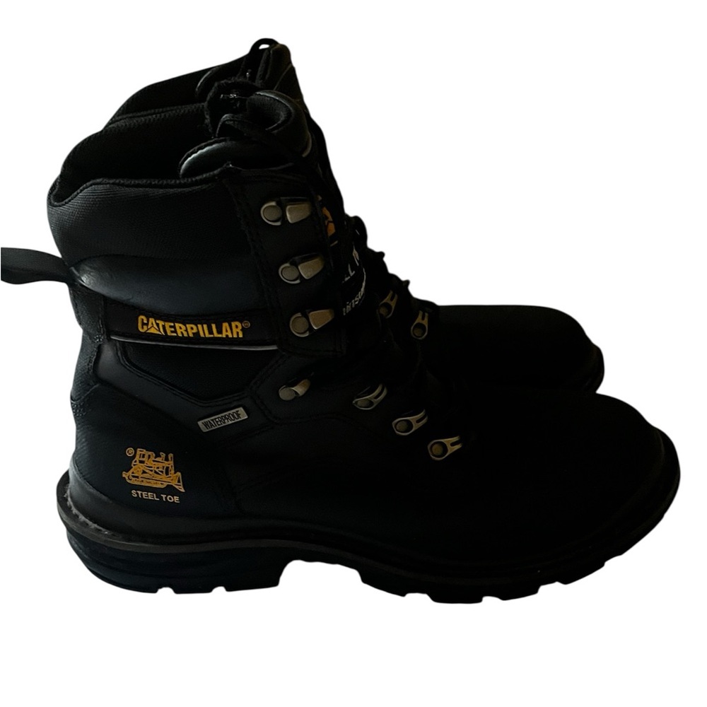 Caterpillar Black Waterproof Steel Toe Safety Shoes Sz 9.5